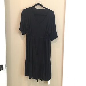 Beachsissi Black drawstring dress Large NWT